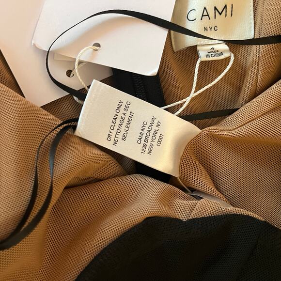 Cami NYC Lilith Long Sleeve Mesh Lace Corset Thong Bodysuit Black Size 4 - Picture 9 of 10